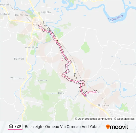729 Bus Line Map