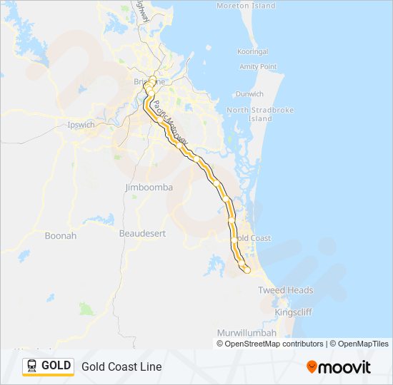 GOLD train Line Map