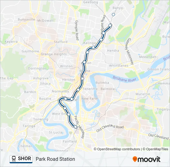 SHOR Train Line Map