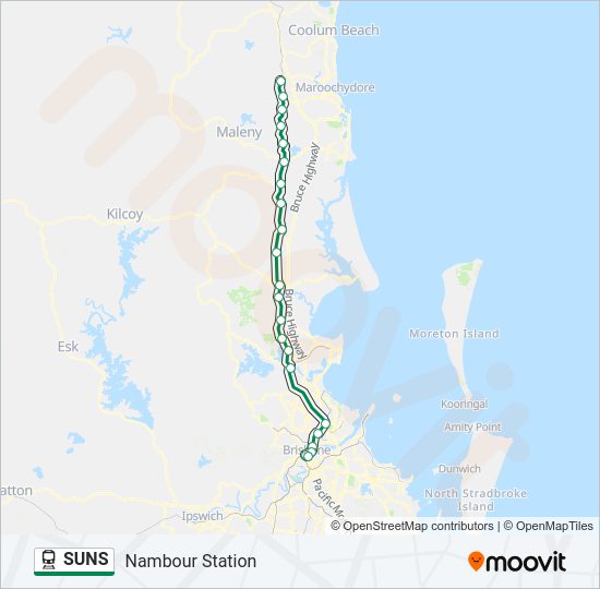 SUNS Train Line Map