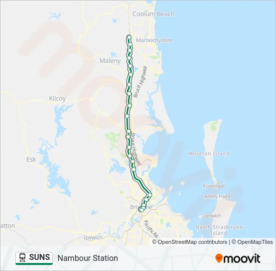 SUNS Train Line Map
