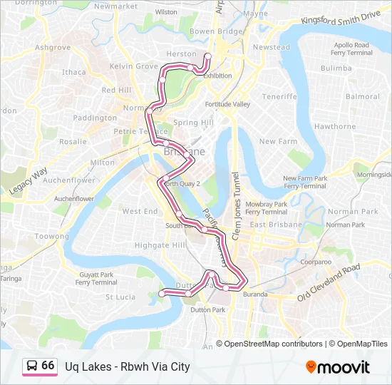 66 Bus Line Map