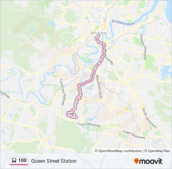 100 bus Line Map