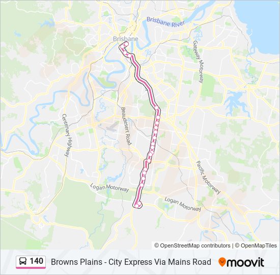 140 bus Line Map