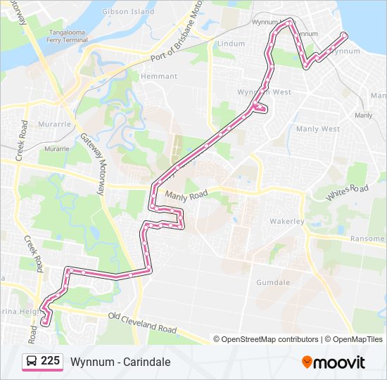 Mapa de 225 de autobús