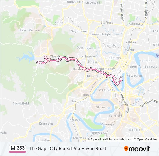 383 bus Line Map