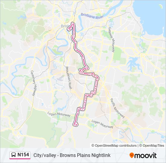 Mapa de N154 de autobús