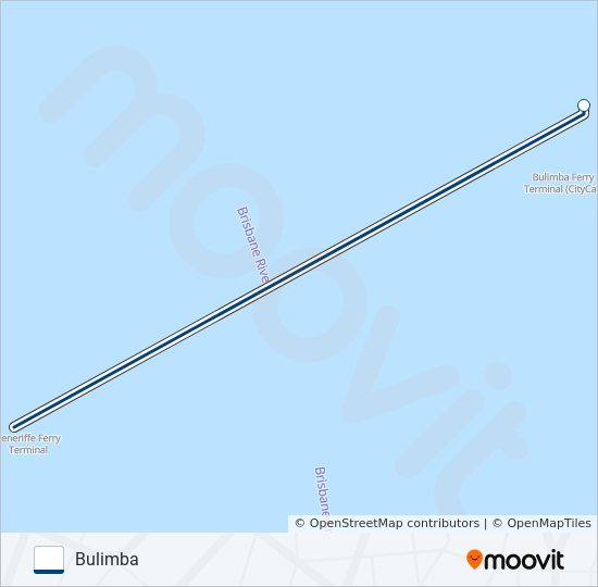 BULIMBA TO TENERIFFE CROSS RIVER FERRY ferry Line Map