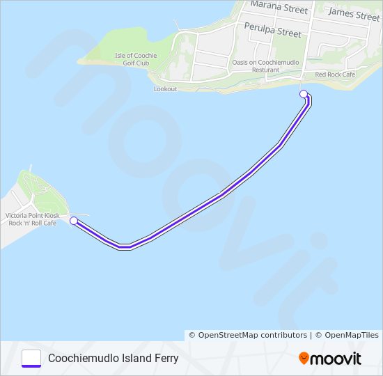 COOCHIEMUDLO ISLAND FERRY ferry Line Map