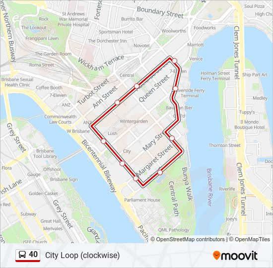 40 bus Line Map