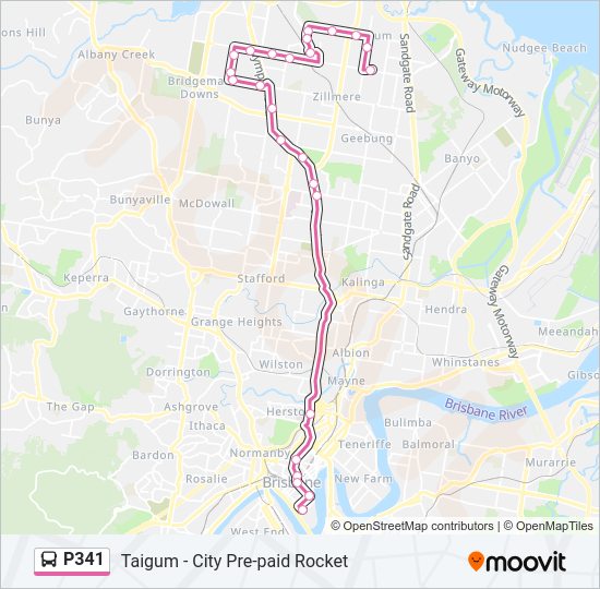 Mapa de P341 de autobús