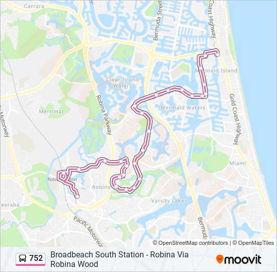 Mapa de 752 de autobús