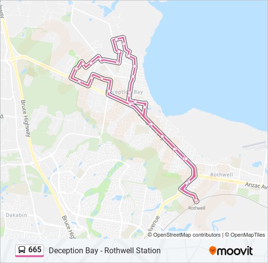 Mapa de 665 de autobús