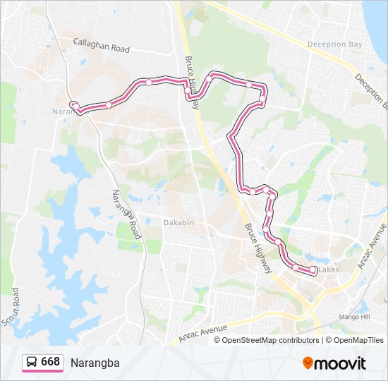 668 bus Line Map