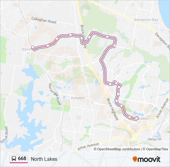 668 bus Line Map