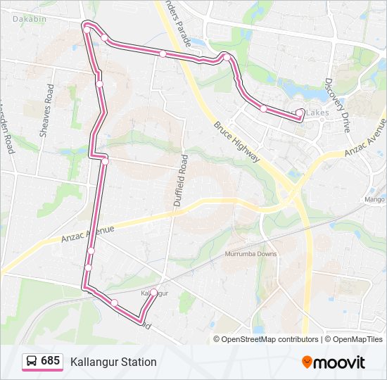 Mapa de 685 de autobús