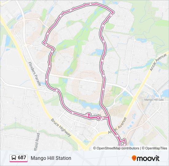 Mapa de 687 de autobús