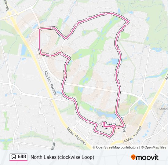 688 bus Line Map