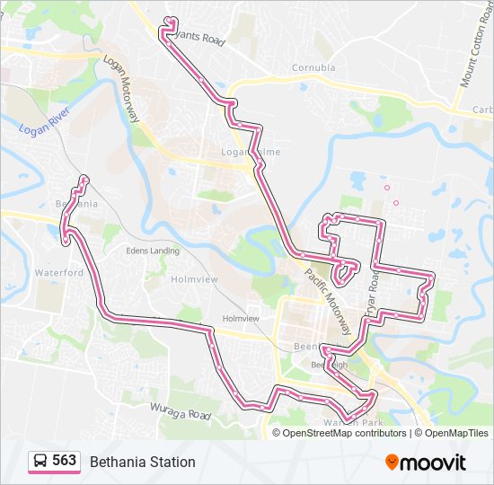 Mapa de 563 de autobús