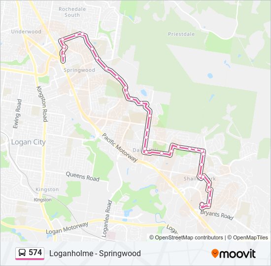 574 bus Line Map