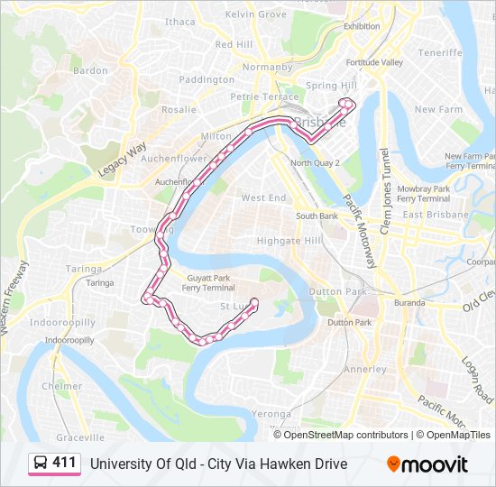 Mapa de 411 de autobús