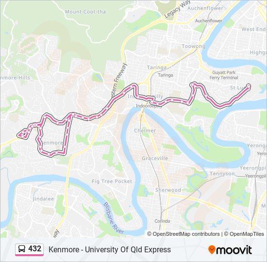 432 bus Line Map