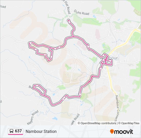 Mapa de 637 de autobús