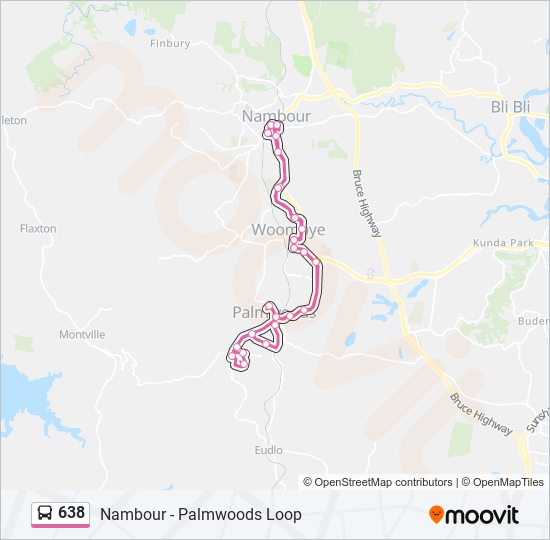 Mapa de 638 de autobús