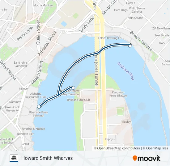 Mapa de INNER-CITY CROSS-RIVER - HOWARD SMITH WHARF de ferry