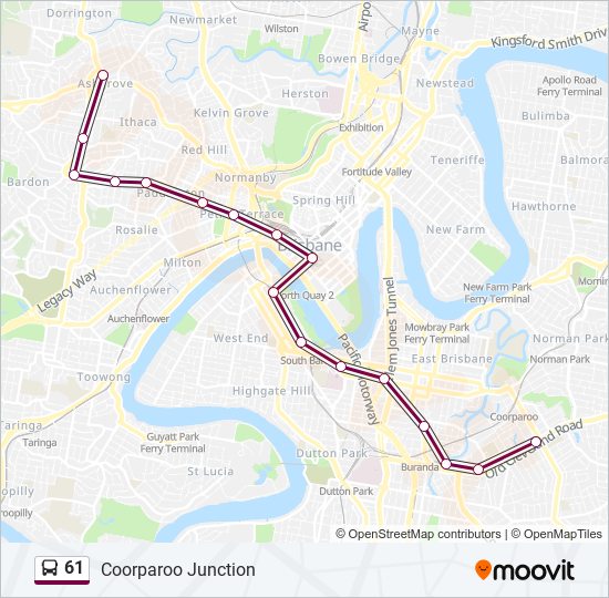 61 Route: Schedules, Stops & Maps - Coorparoo Junction (Updated)