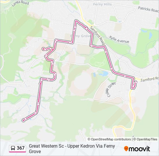 Mapa de 367 de autobús