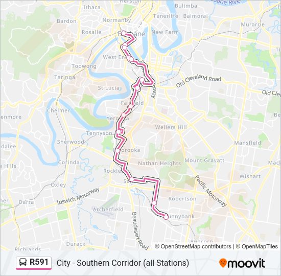 R591 bus Line Map