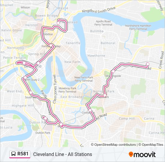 R581 bus Line Map