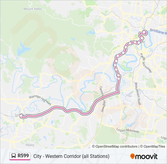 R599 bus Line Map