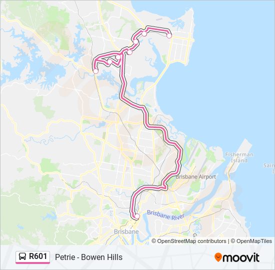 Mapa de R601 de autobús