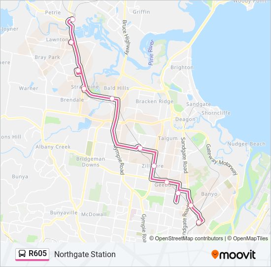 Mapa de R605 de autobús