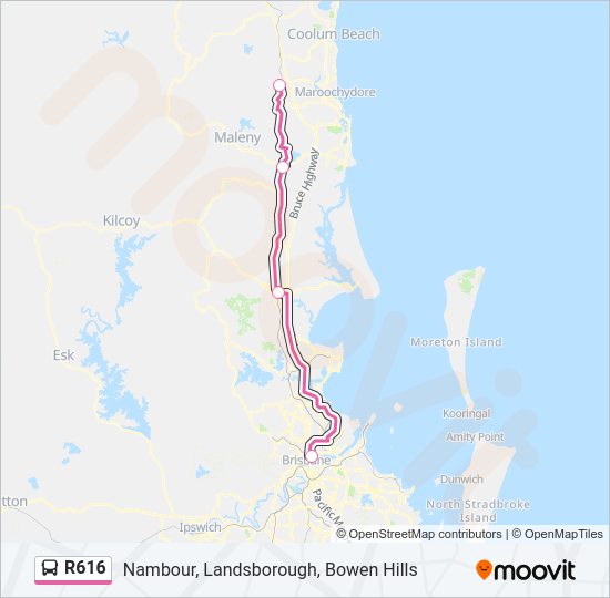 R616 bus Line Map