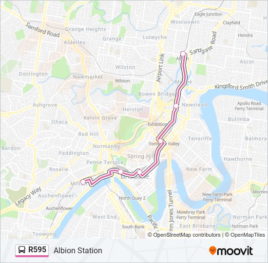 Mapa de R595 de autobús