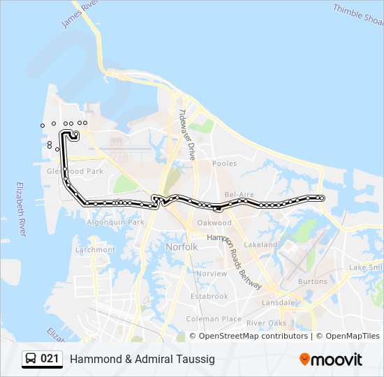 Little Creek Base Map 021 Route: Schedules, Stops & Maps - Hammond & Admiral Taussig (Updated)