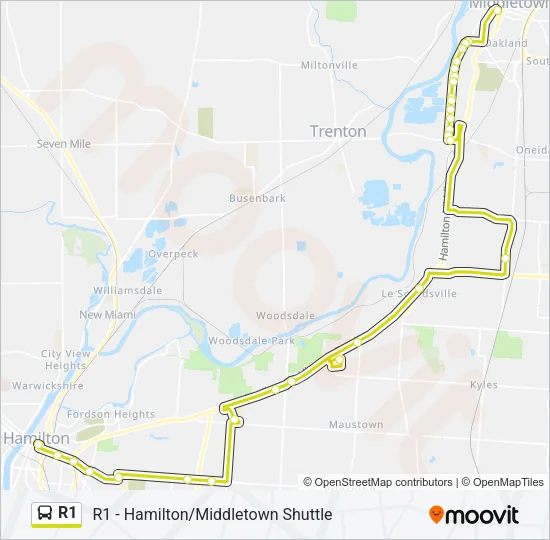 R1 Bus Line Map
