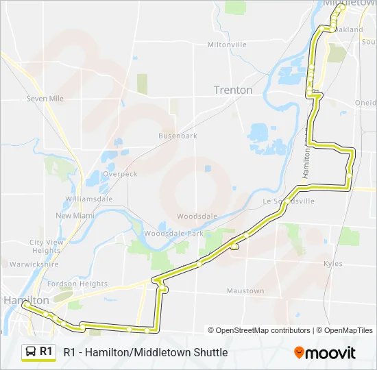 R1 Bus Line Map