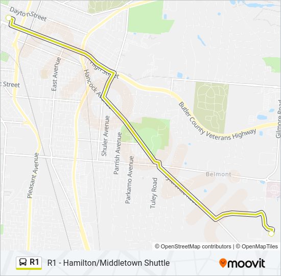 R1 Bus Line Map
