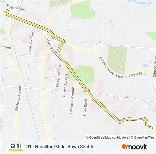 R1 Bus Line Map