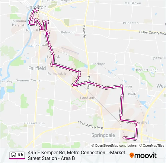 R6 Bus Line Map