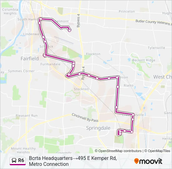 R6 Bus Line Map