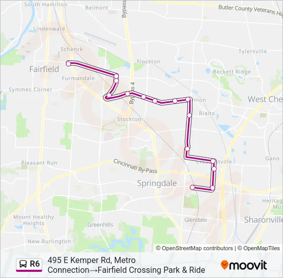 R6 Bus Line Map