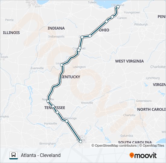 GREYHOUND US0105 bus Line Map