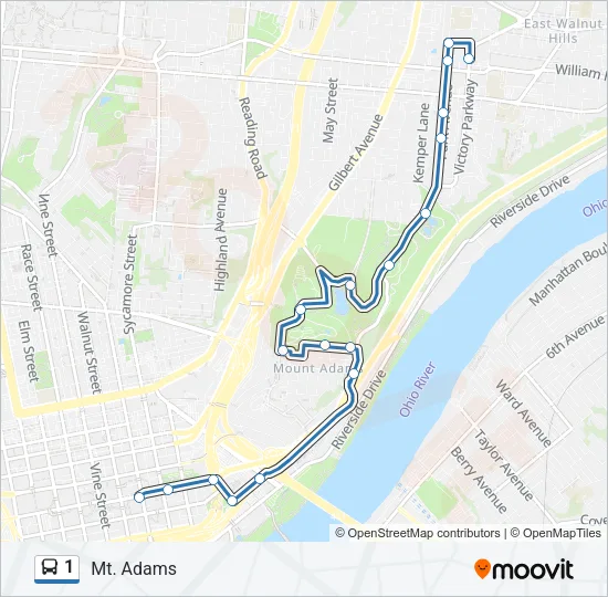 1 Bus Line Map