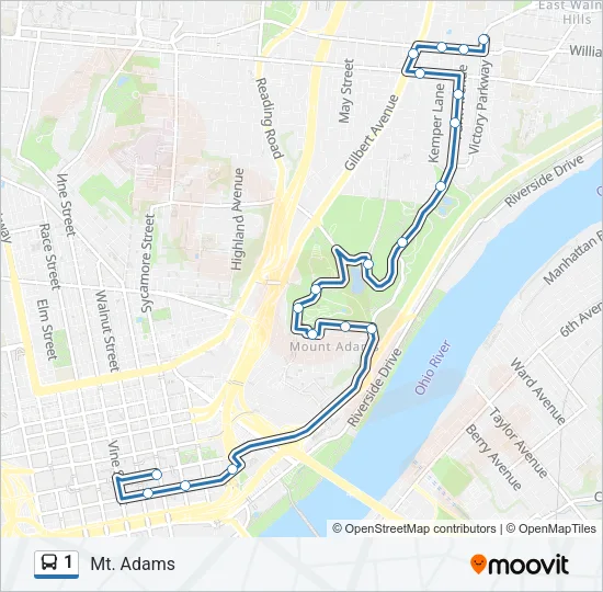 1 Bus Line Map