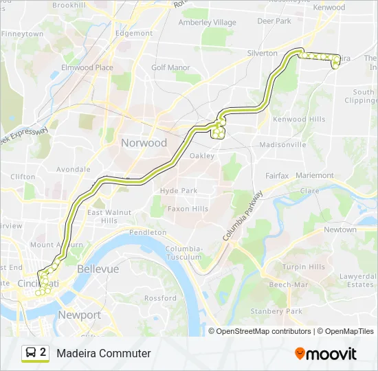 2 Bus Line Map